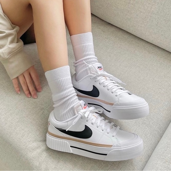Nike Women Court Legacy Lift Platform Causal and Training Sneaker Shoes - Picture 6 of 6